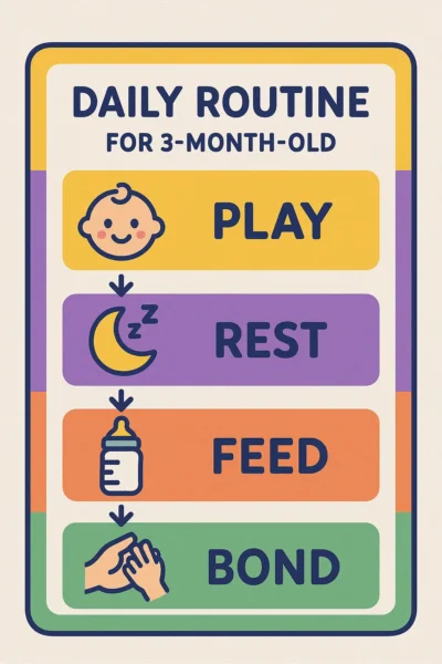 Sample Daily Routine & Activity Table for Fun and Developmental Activities for Your 3-Month-Old Infant