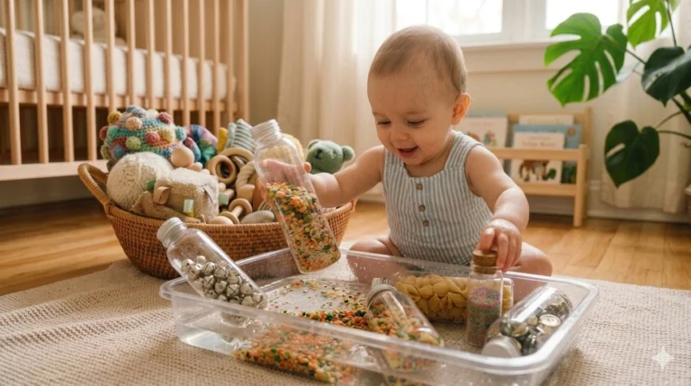 3. Sensory Sound Bottles for Indoor Sensory Activities for Infants During Rainy Days