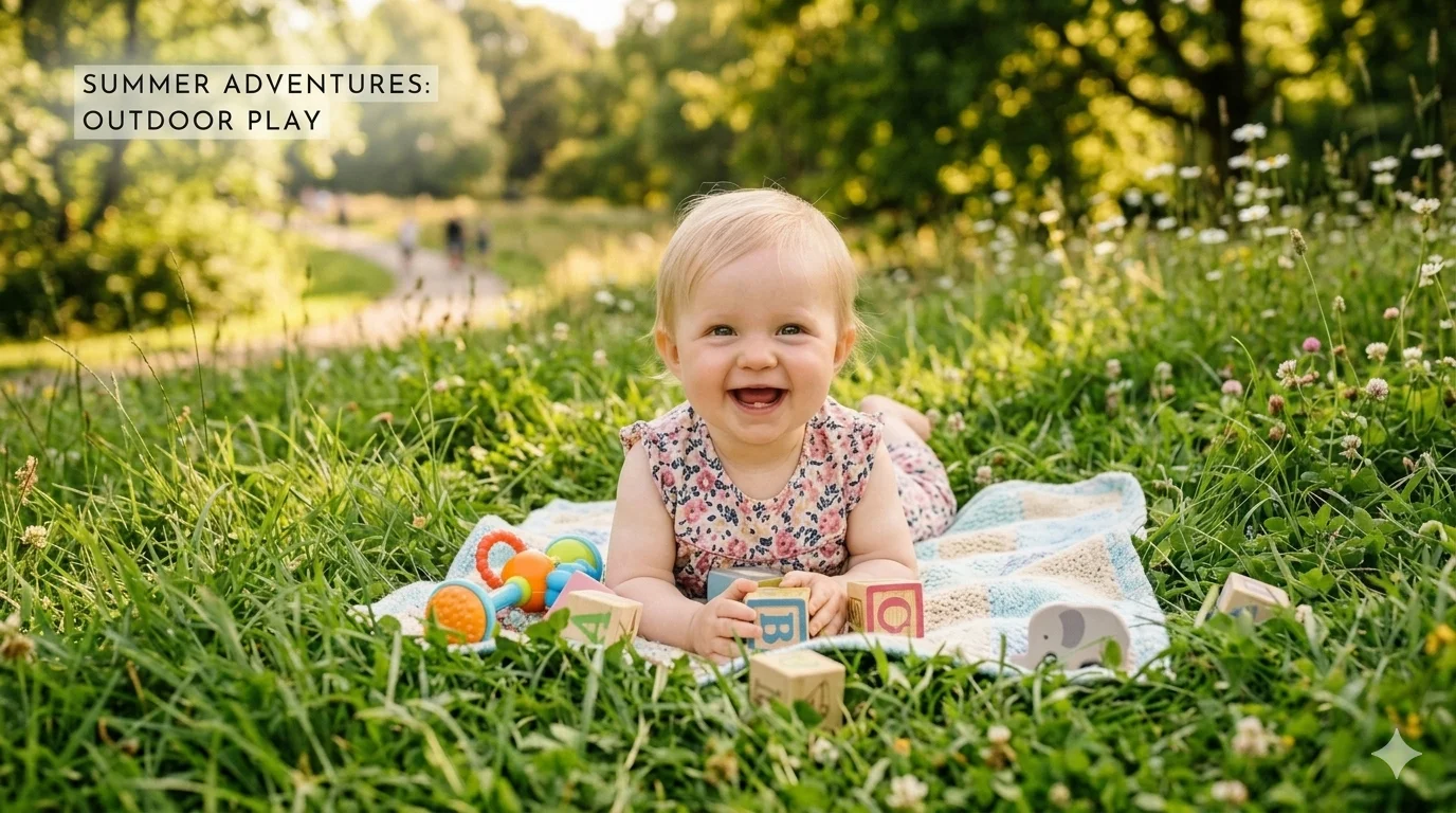 1. Grass Exploration for Outdoor Sensory Play Ideas for Babies and Toddlers