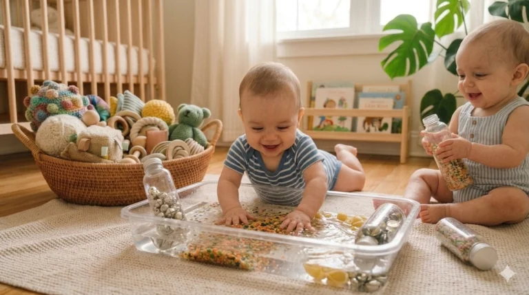 4. Tummy Time with Sensory Twist for Indoor Sensory Activities for Infants During Rainy Days