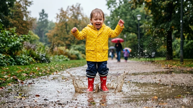 10. Puddle Jumping and Rain Play for Outdoor Sensory Play Ideas for Babies and Toddlers