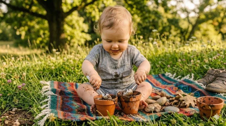 5. Mud Kitchen Play for Outdoor Sensory Play Ideas for Babies and Toddlers