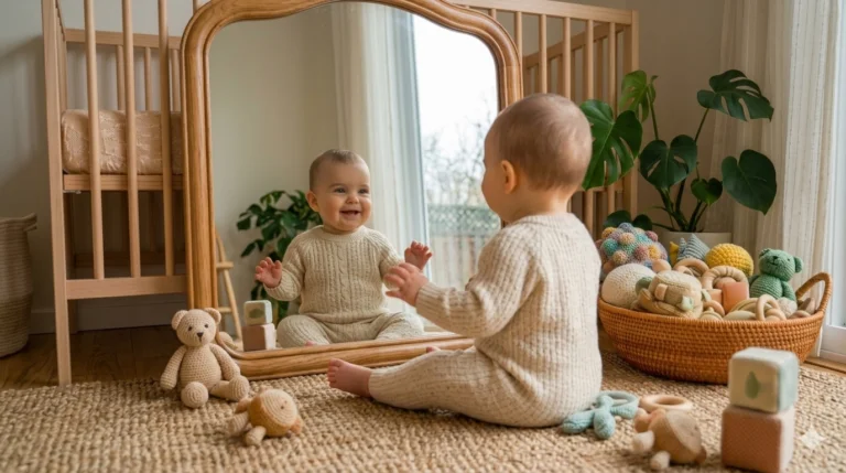 8. Mirror Play for Indoor Sensory Activities for Infants During Rainy Days