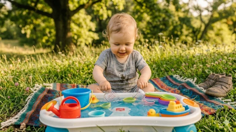 6. Water Table or Sprinkler Play for Outdoor Sensory Play Ideas for Babies and Toddlers